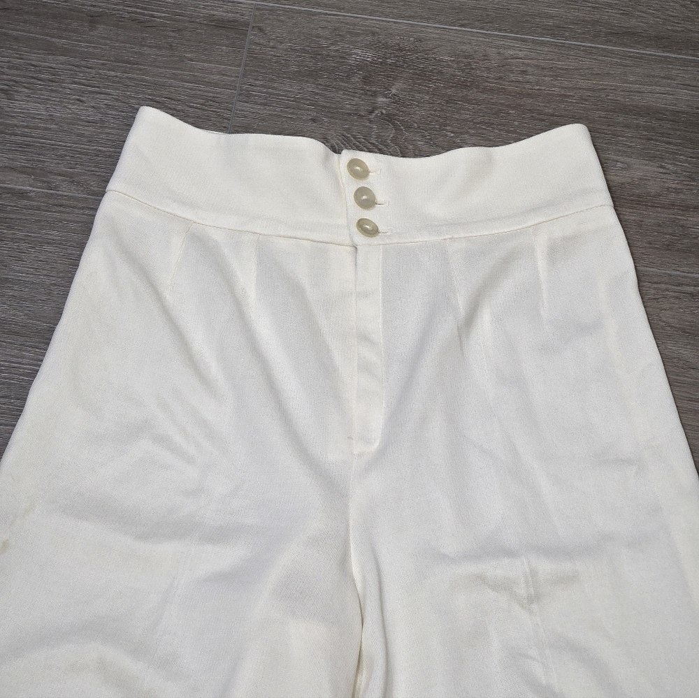 Vintage 70's Bell Bottom Pants High Waisted 26 Inch Waist 31 Inseam 14 Inch Bell - Picture 3 of 8